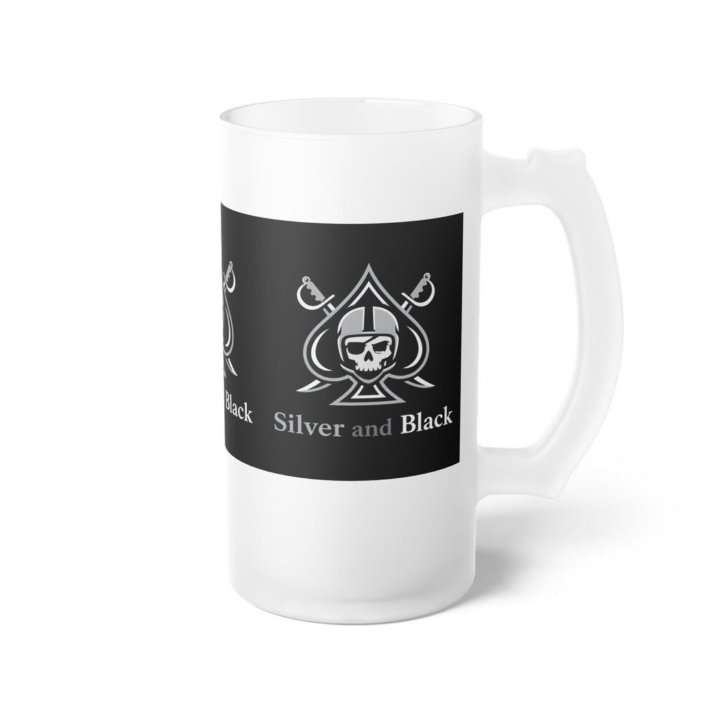 Silver and Black Beer Mug