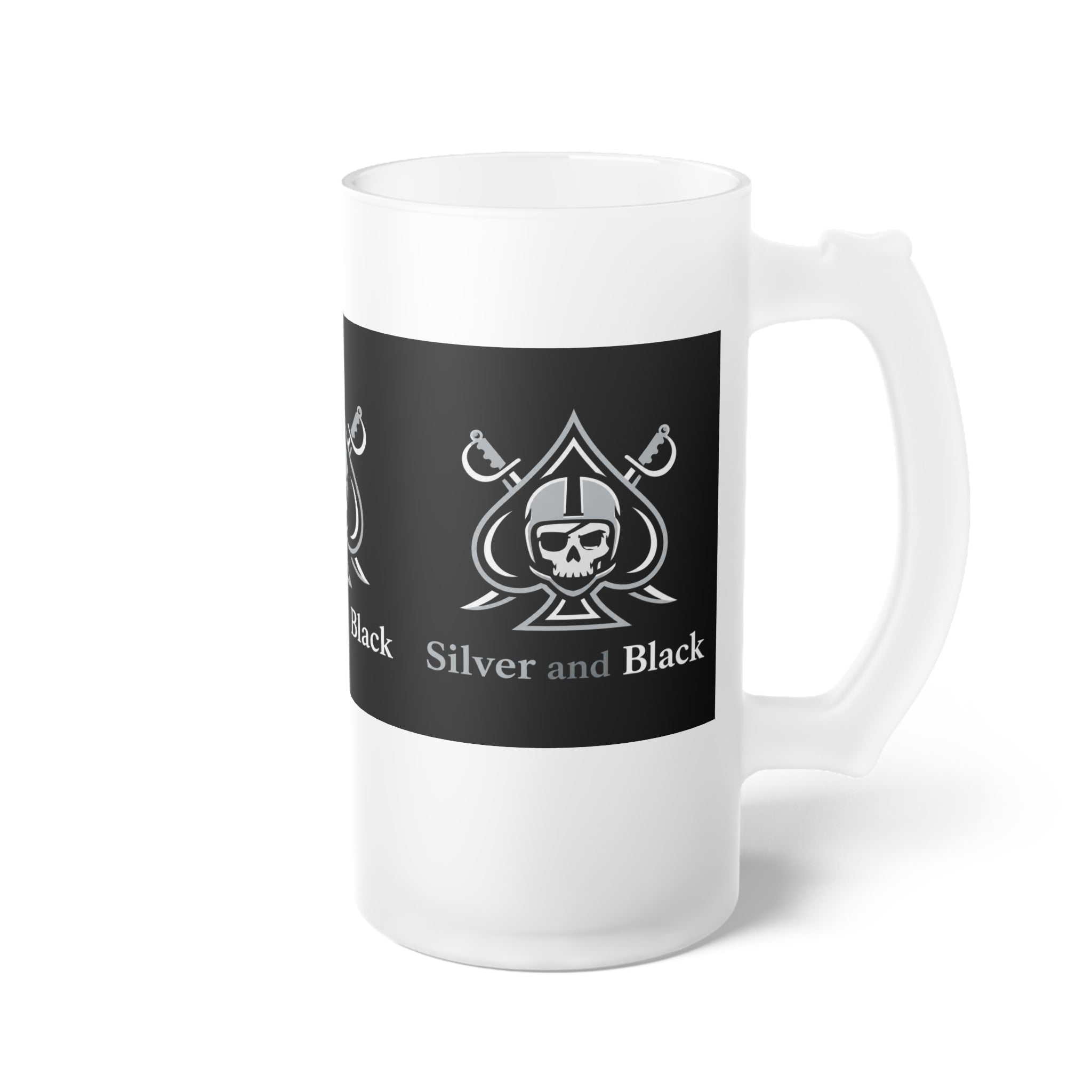 Silver and Black Beer Mug