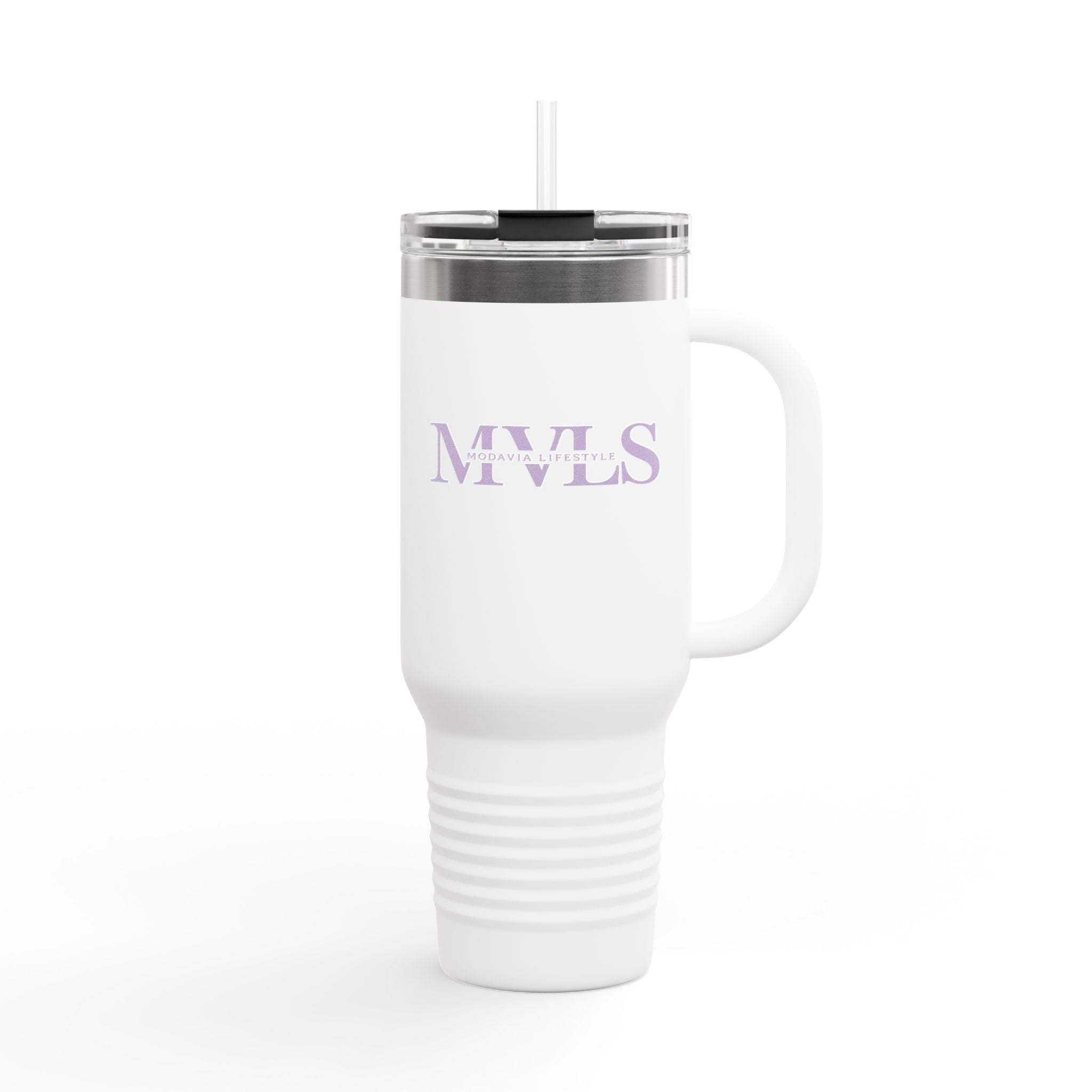 Purple and white Thermal Travel Vessel