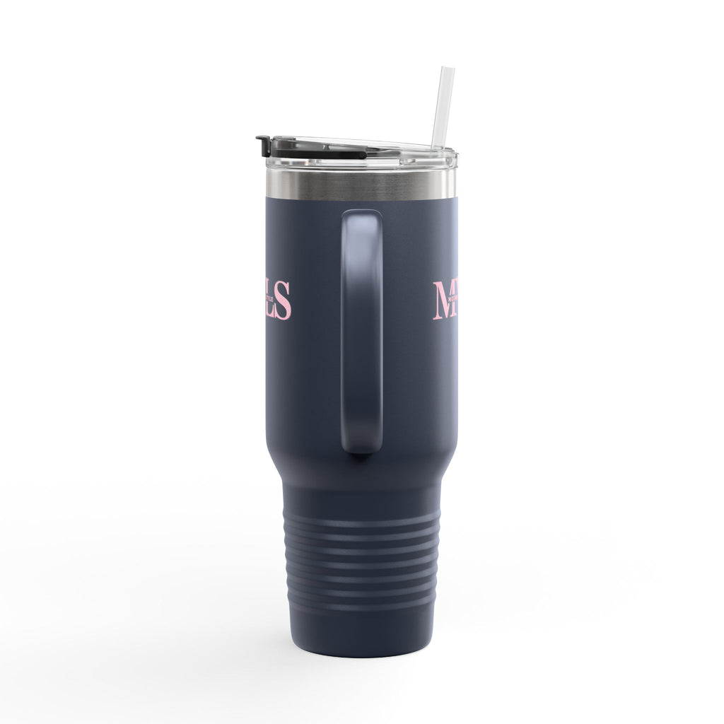 Pink and navy blue Thermal Travel Vessel