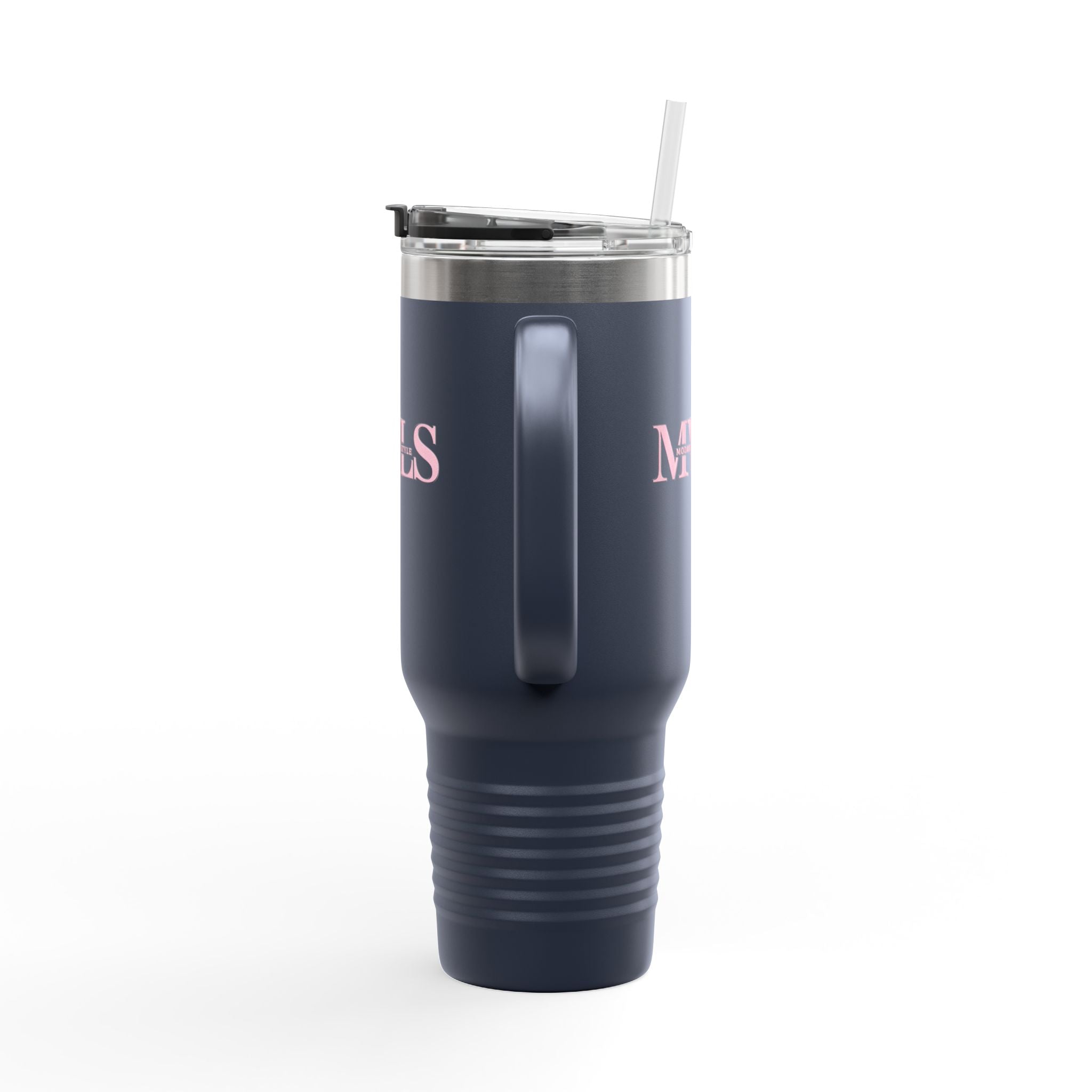 Pink and navy blue Thermal Travel Vessel