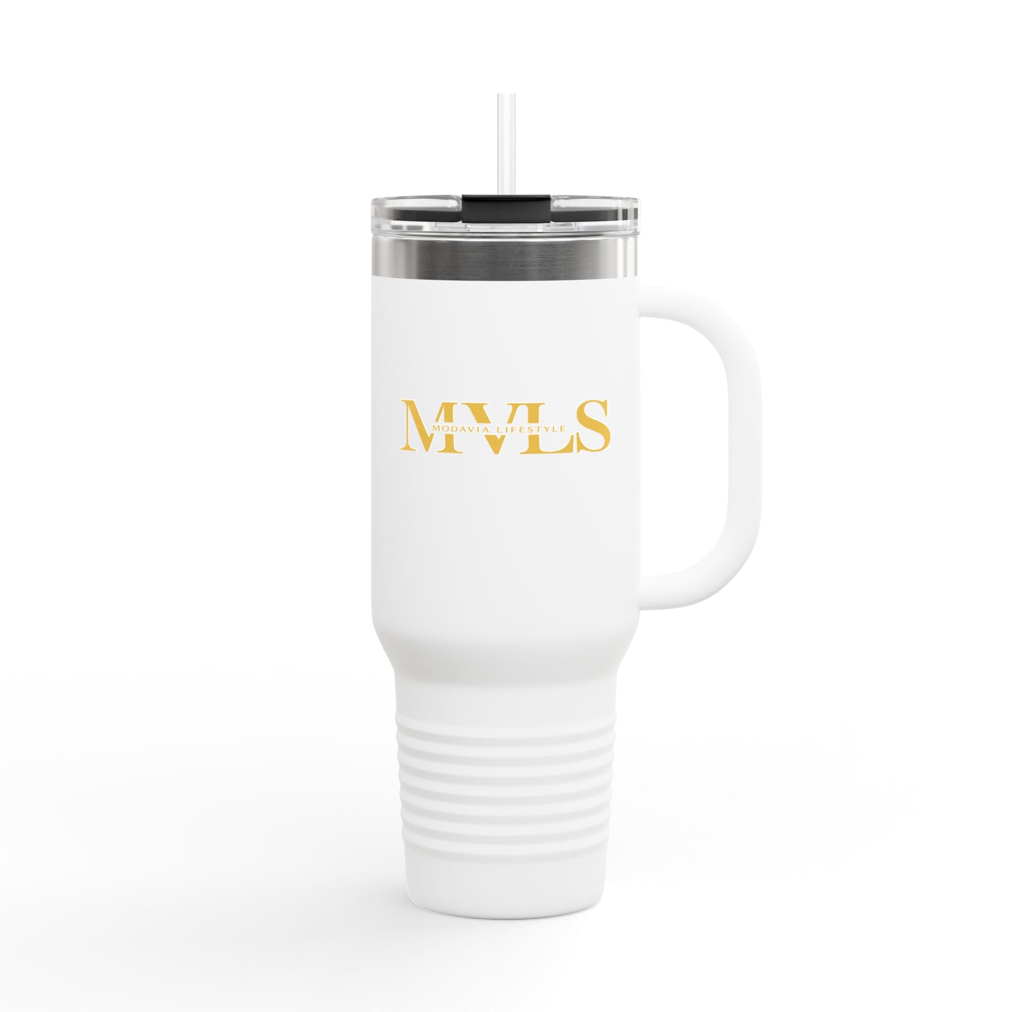 Mustard and white Thermal Travel Vessel