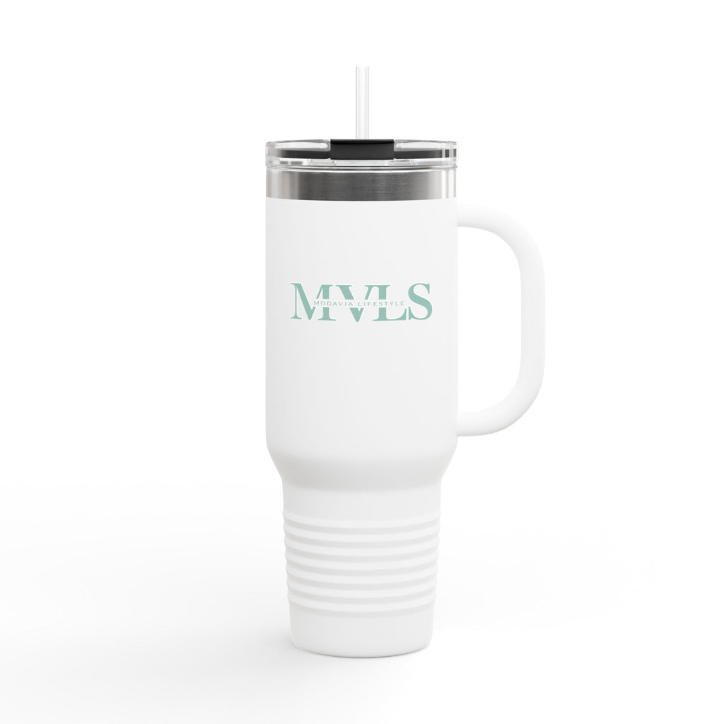 Teal and white Thermal Travel Vessel