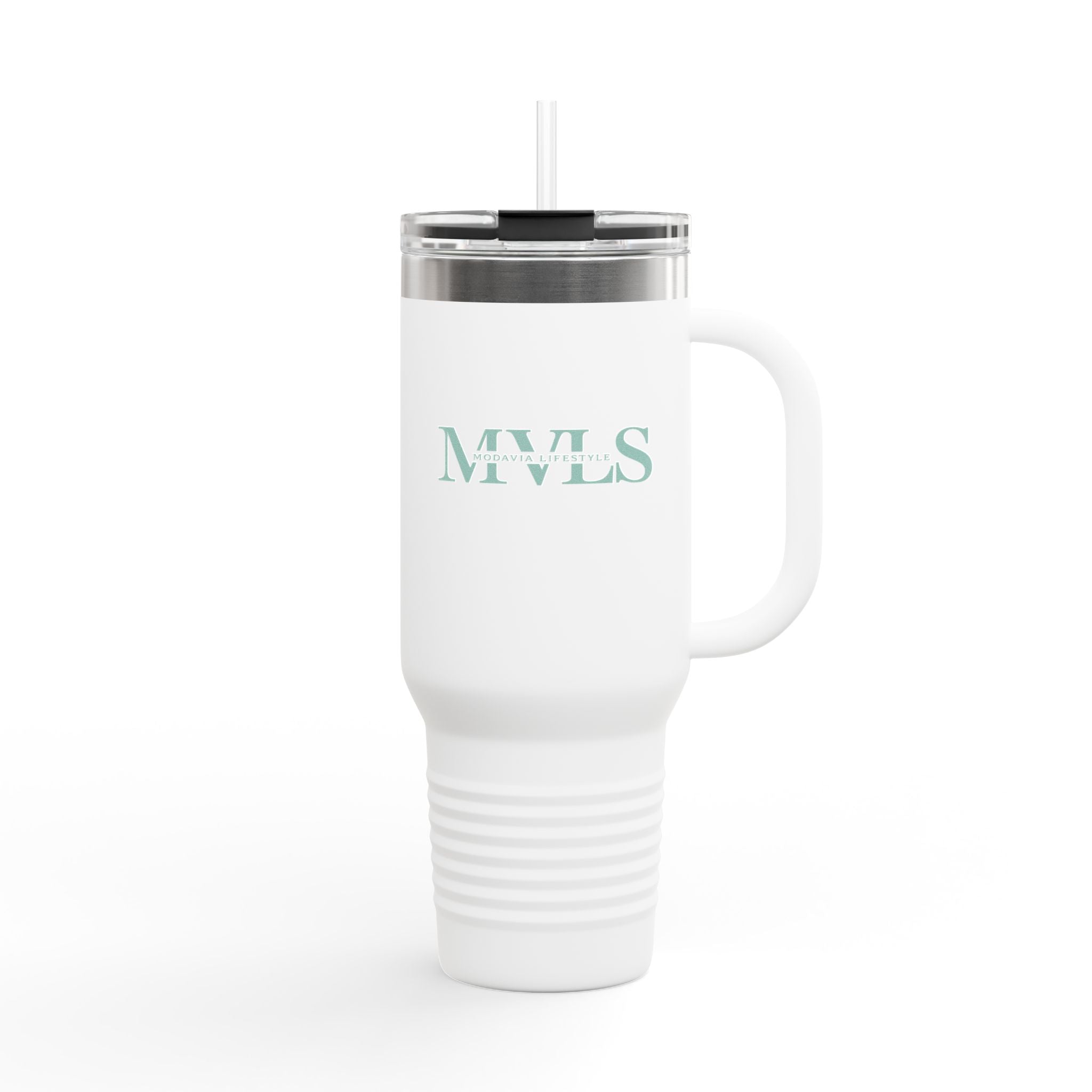 Teal and white Thermal Travel Vessel
