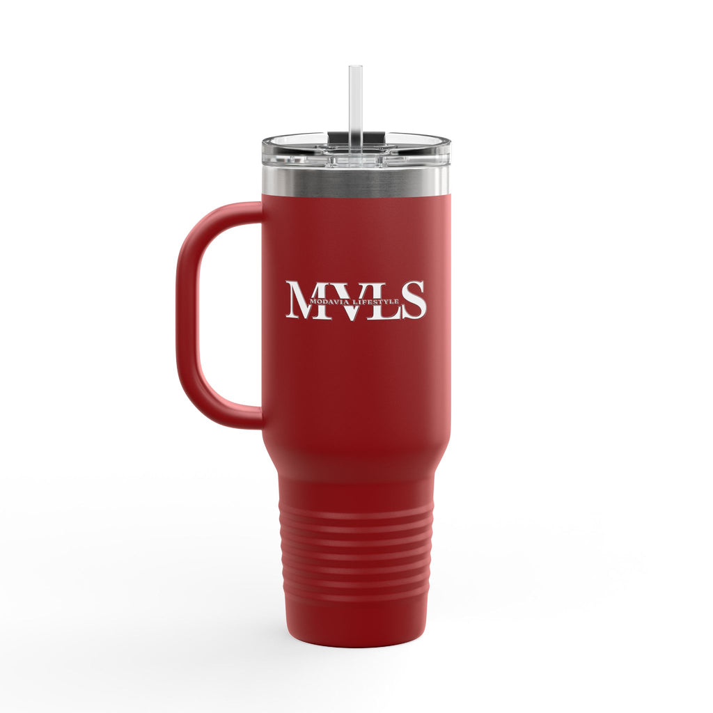 White and red Thermal Travel Vessel