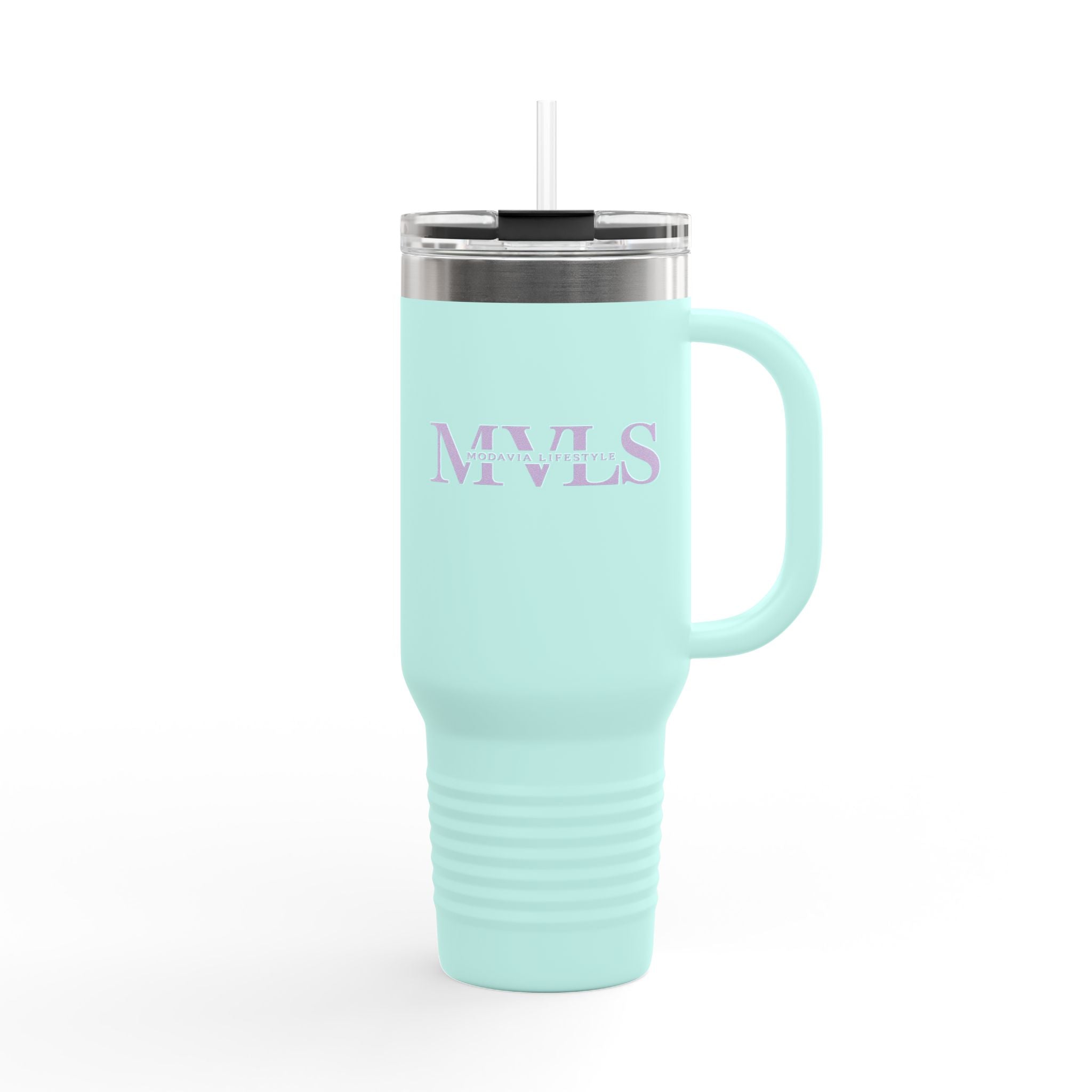 Purple and teal Thermal Travel Vessel