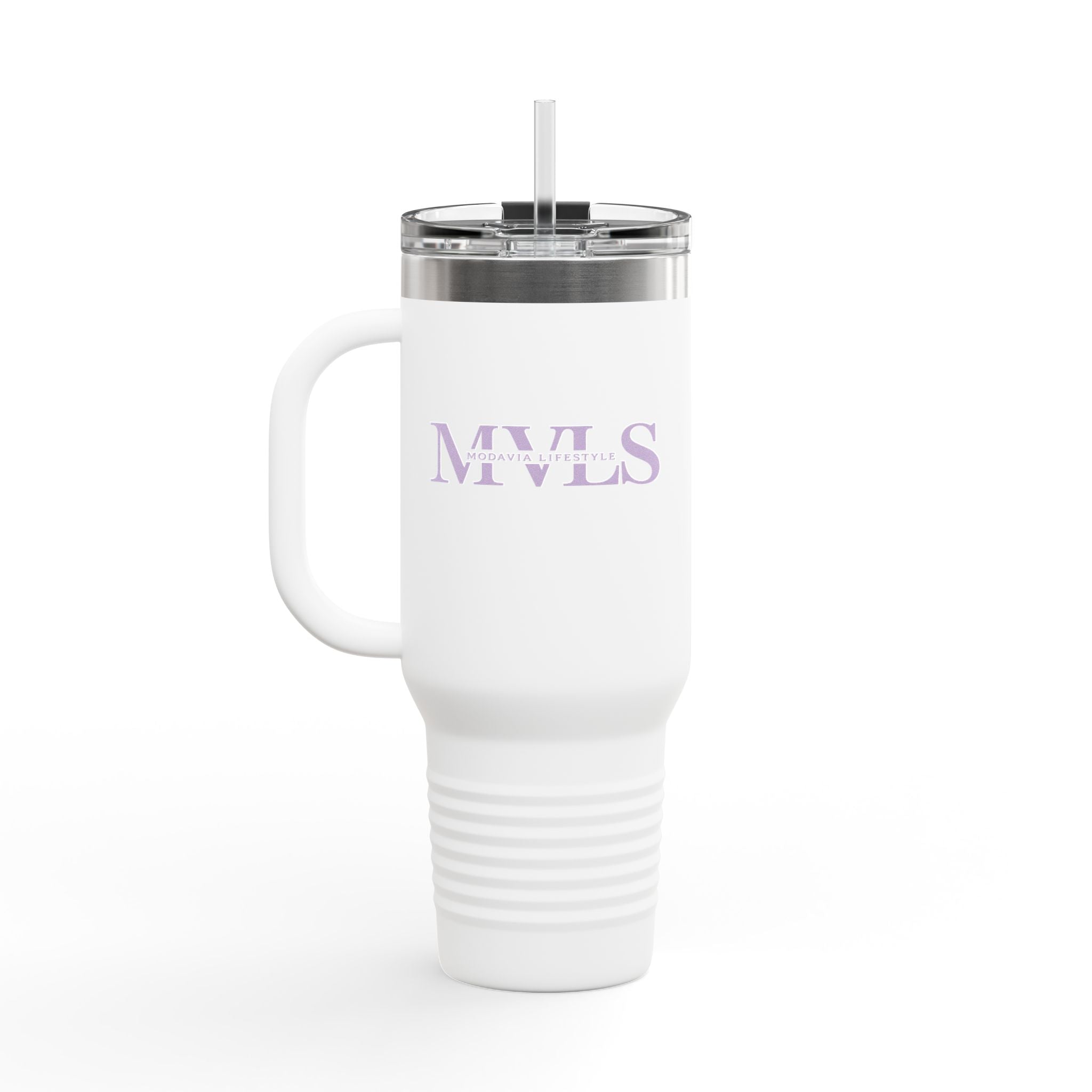 Purple and white Thermal Travel Vessel