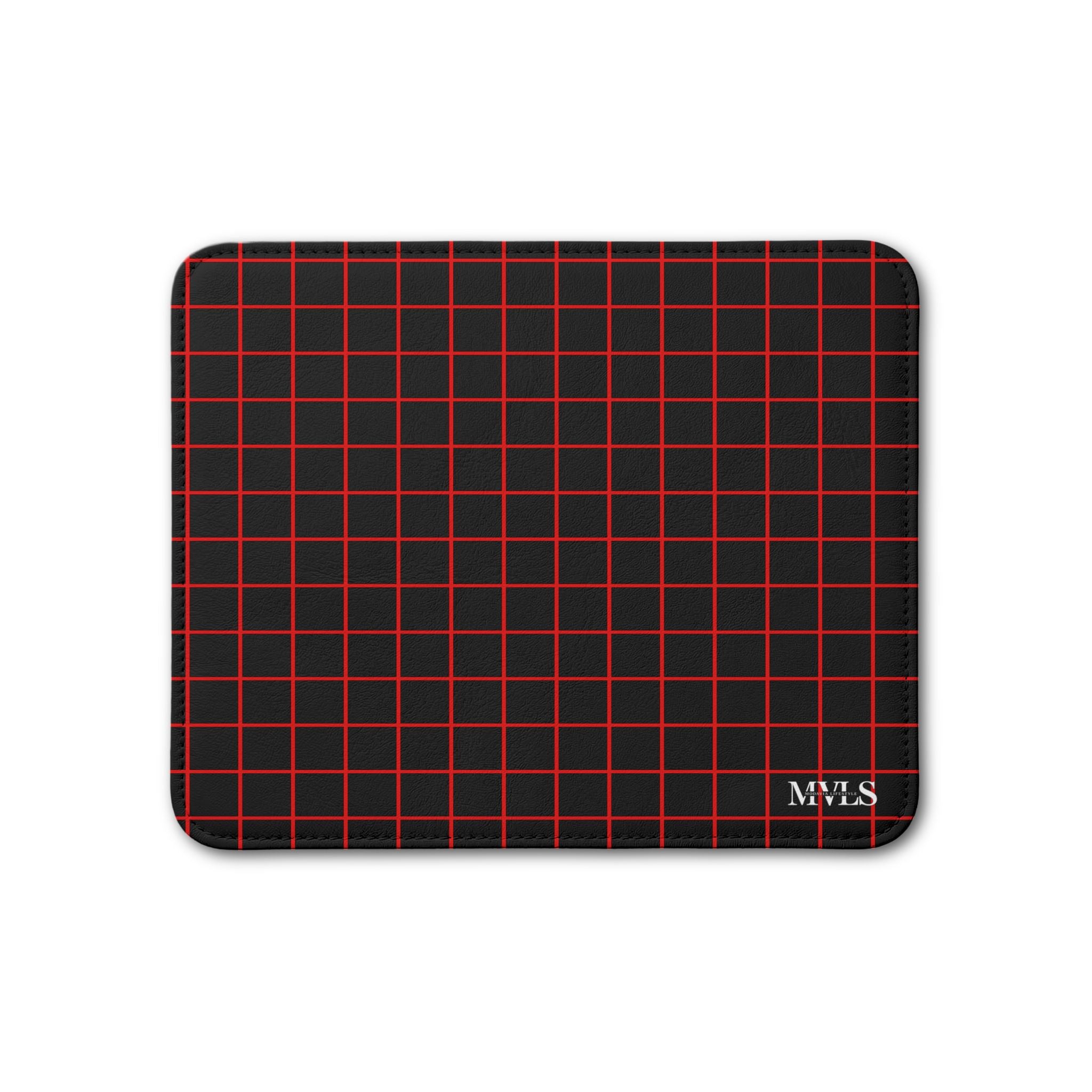 Red & Black Leather Placemat, 1pc