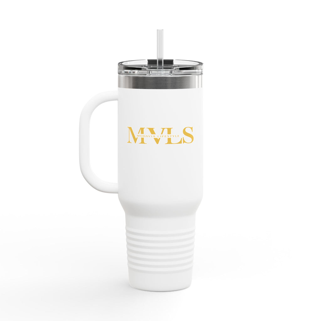 Mustard and white Thermal Travel Vessel