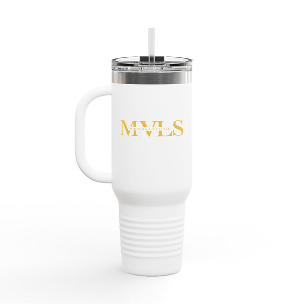 Mustard and white Thermal Travel Vessel