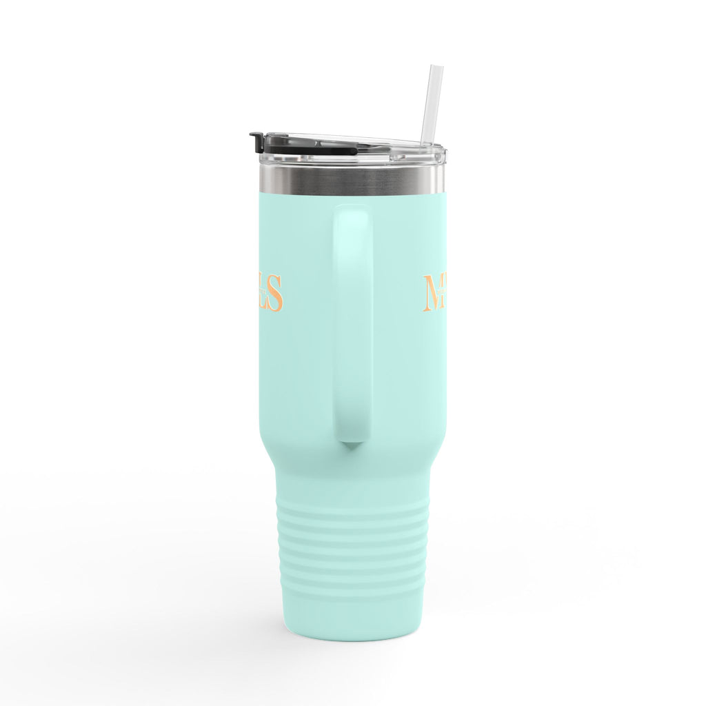 Orange and teal Thermal Travel Vessel