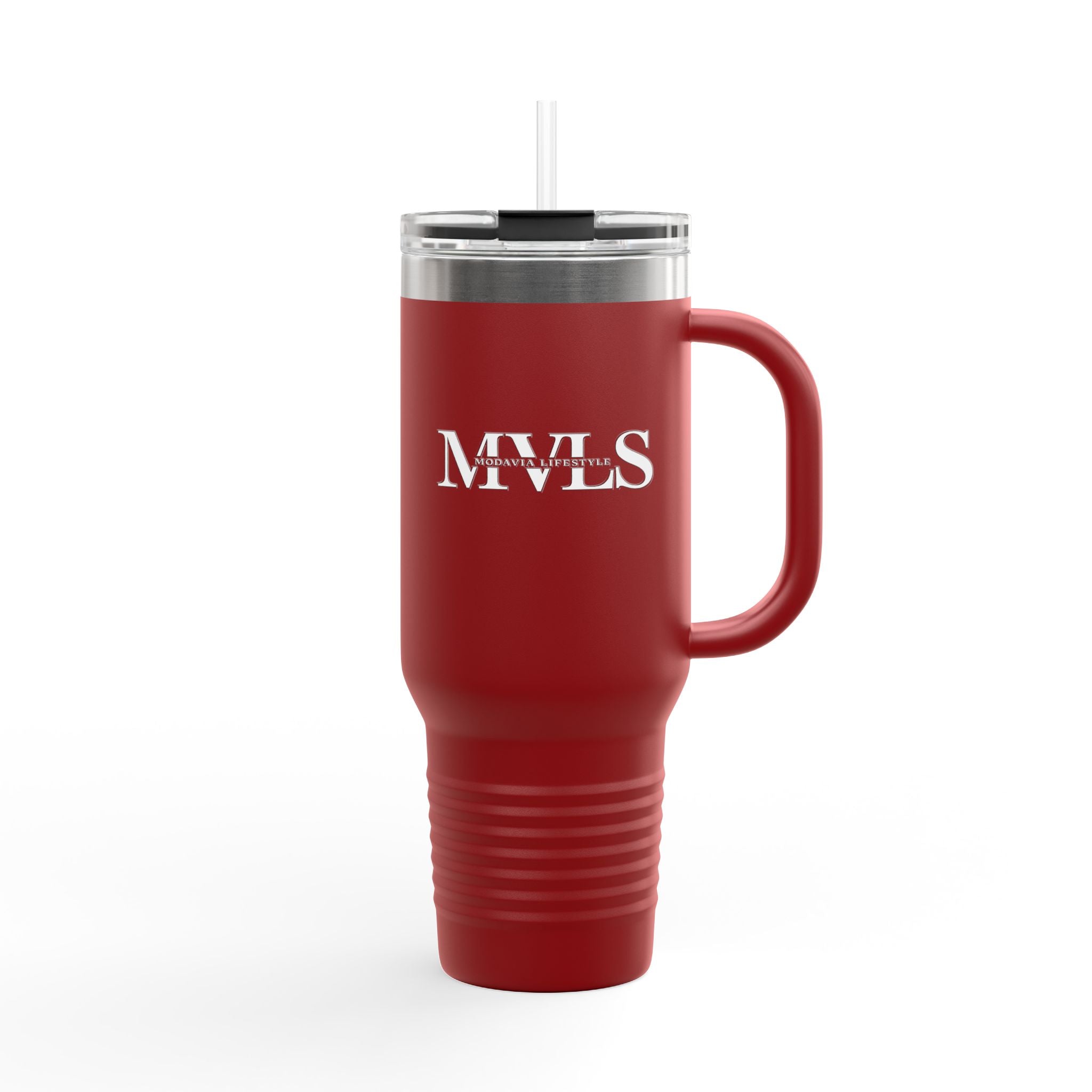 White and red Thermal Travel Vessel
