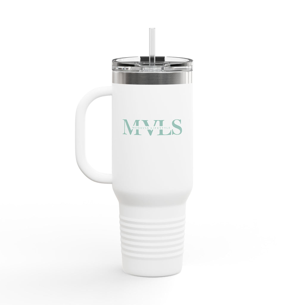 Teal and white Thermal Travel Vessel