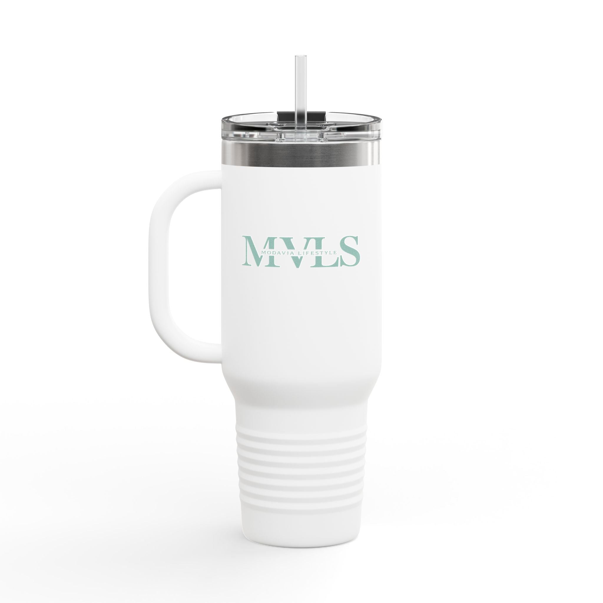 Teal and white Thermal Travel Vessel