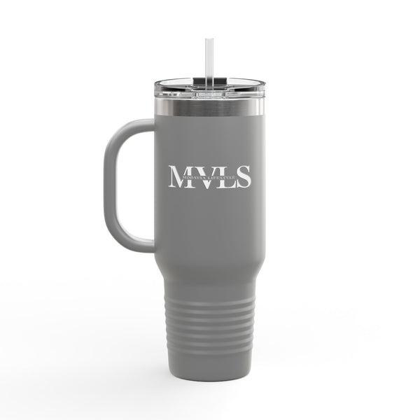 White and gray Thermal Travel Vessel