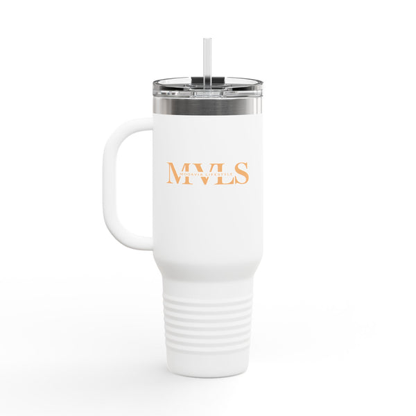 Orange and white Thermal Travel Vessel