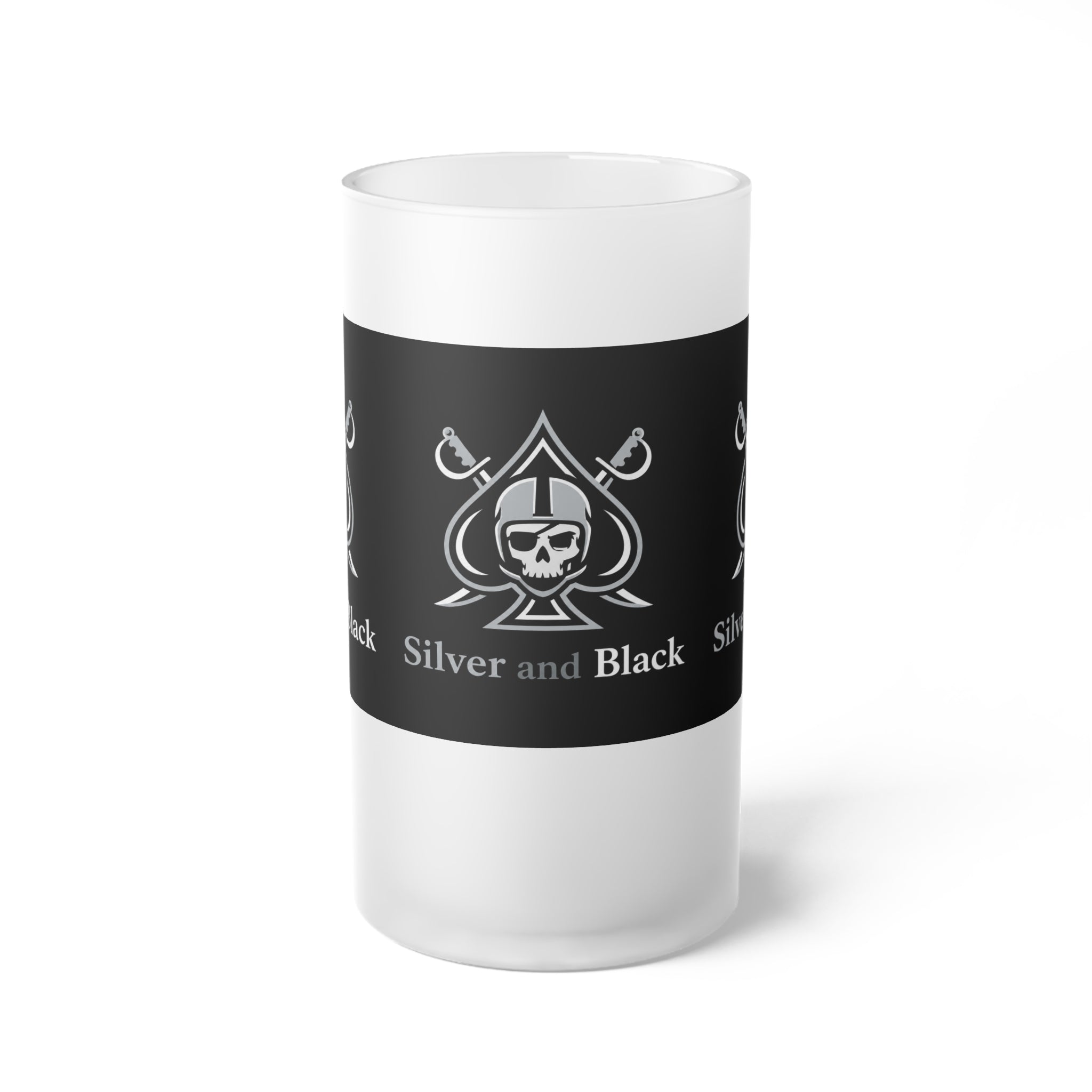 Silver and Black Beer Mug