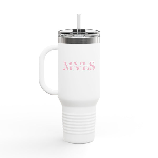 Pink and white Thermal Travel Vessel