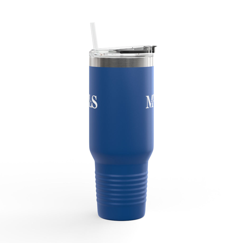 White and blue Thermal Travel Vessel