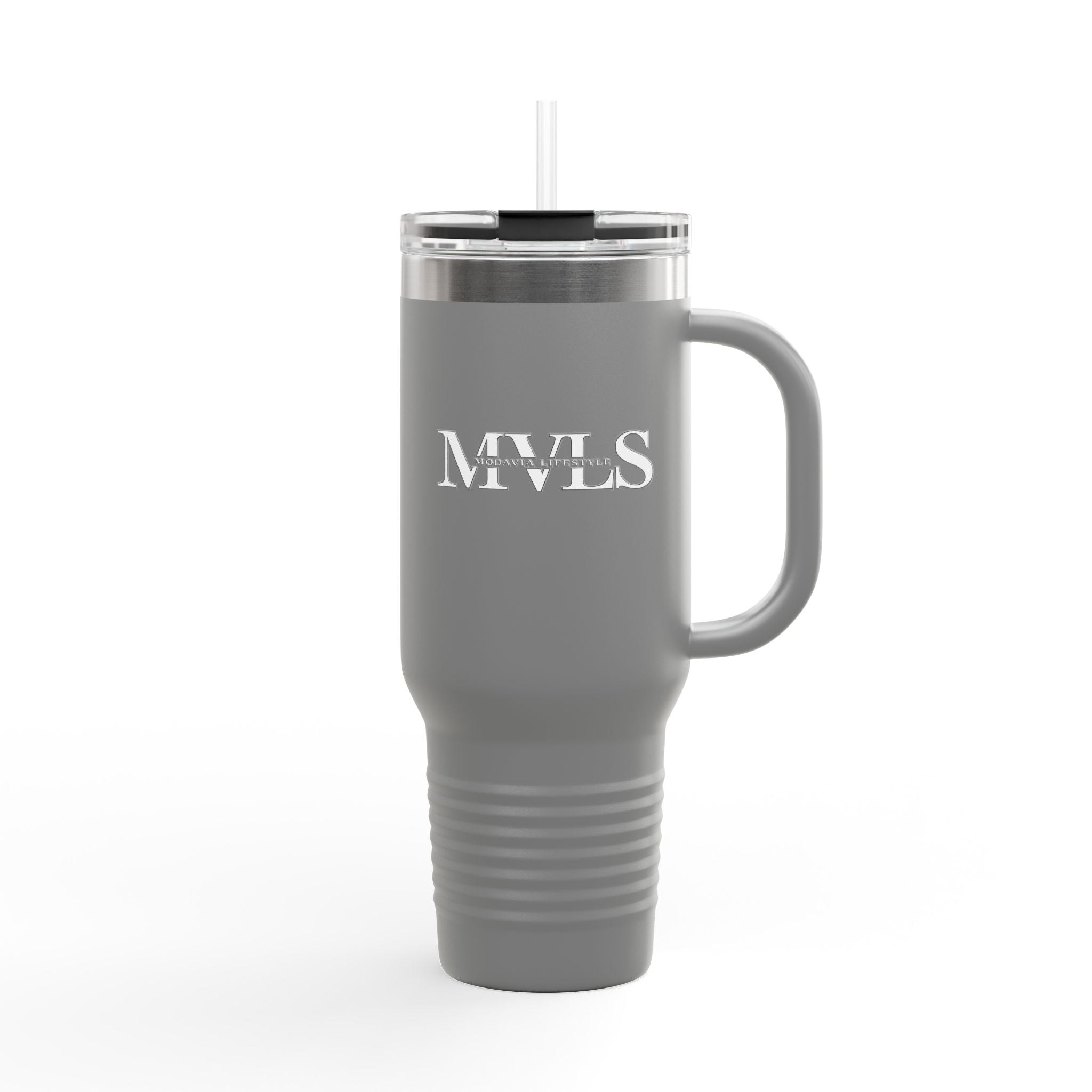 White and grey Thermal Travel Vessel