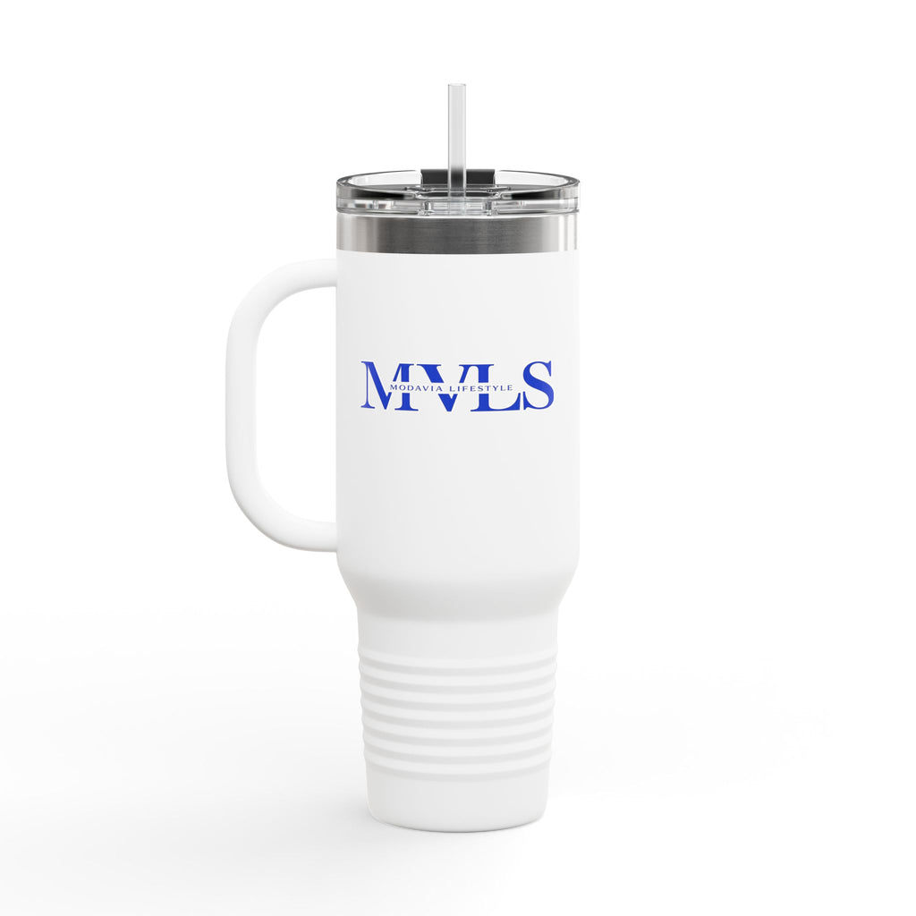 Blue and white Thermal Travel Vessel