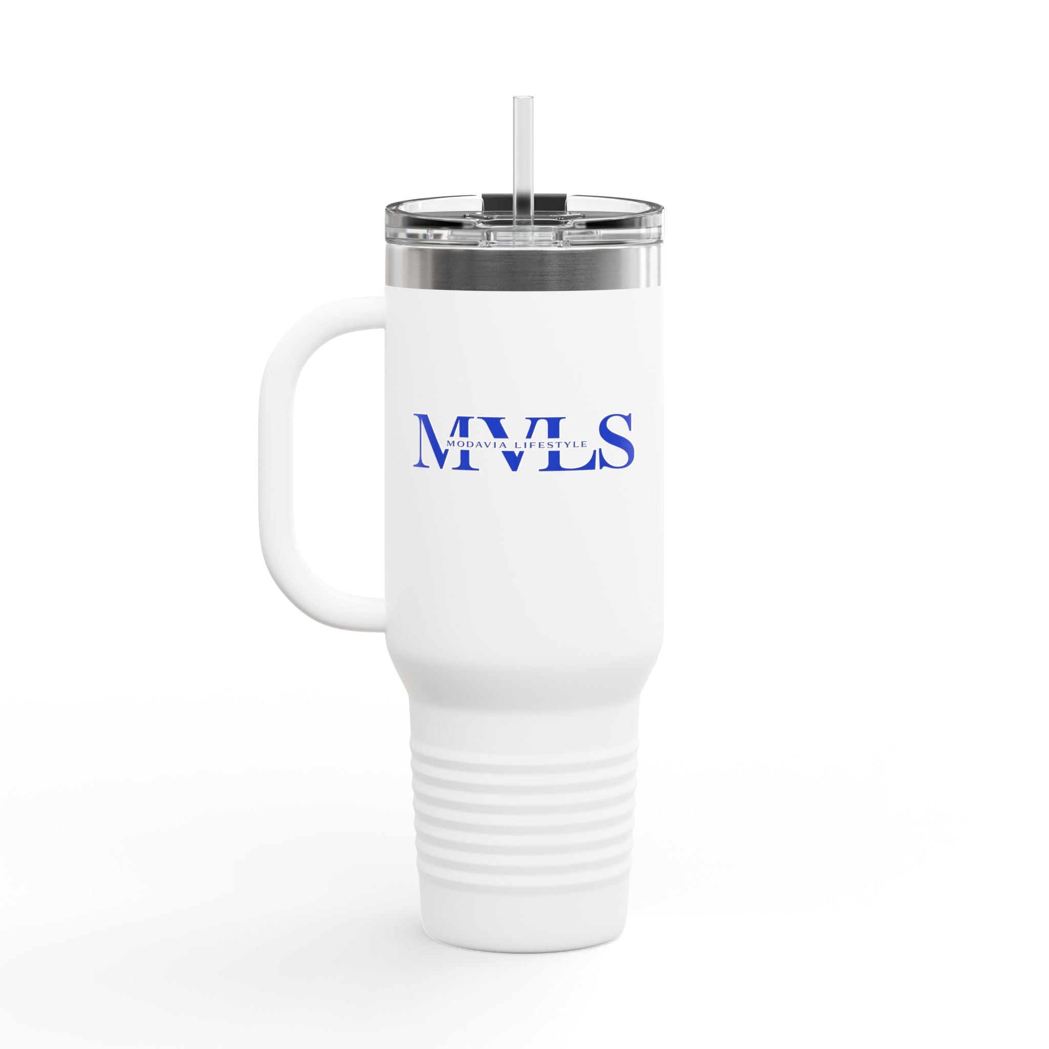 Blue and white Thermal Travel Vessel