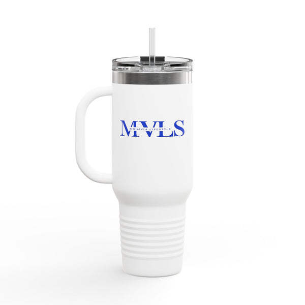 Blue and white Thermal Travel Vessel