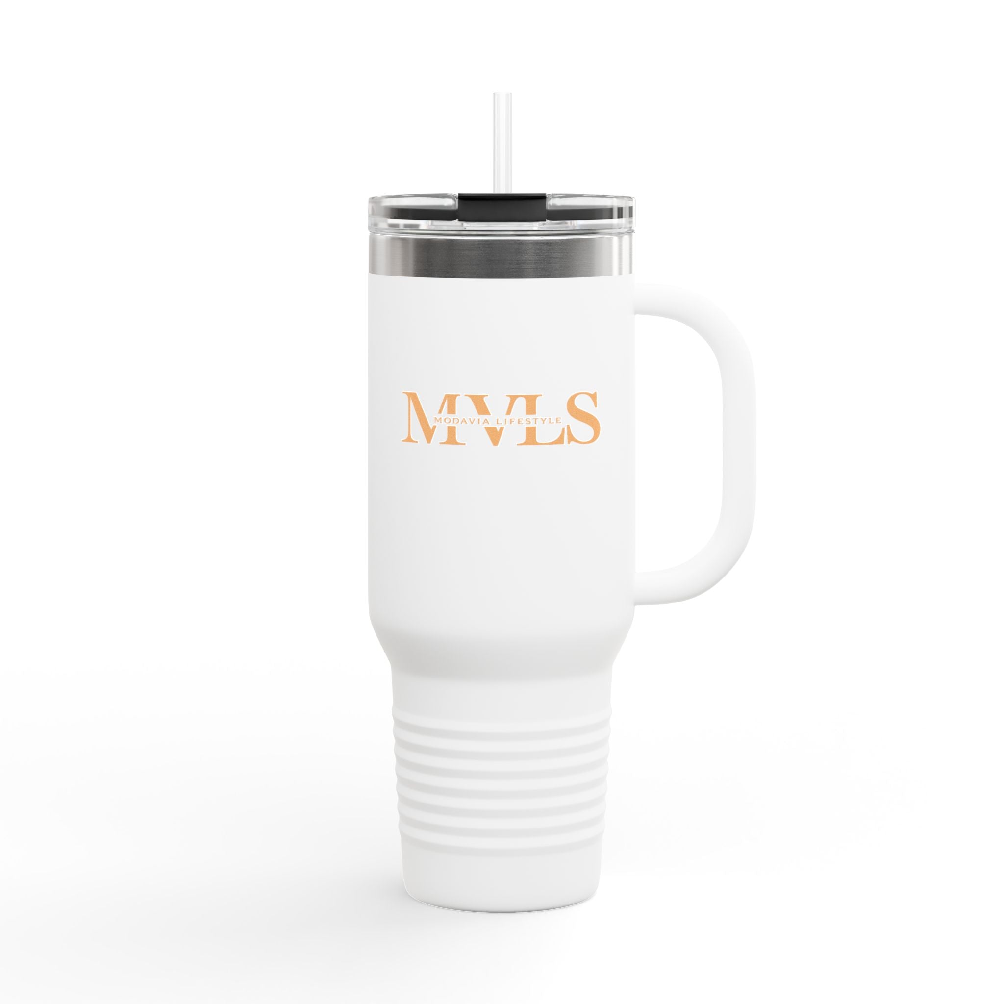 Orange and white Thermal Travel Vessel