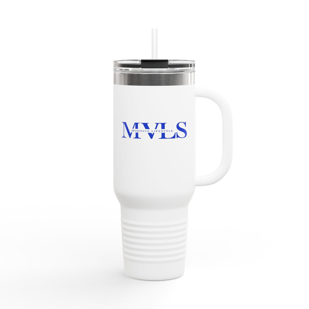 Blue and white Thermal Travel Vessel