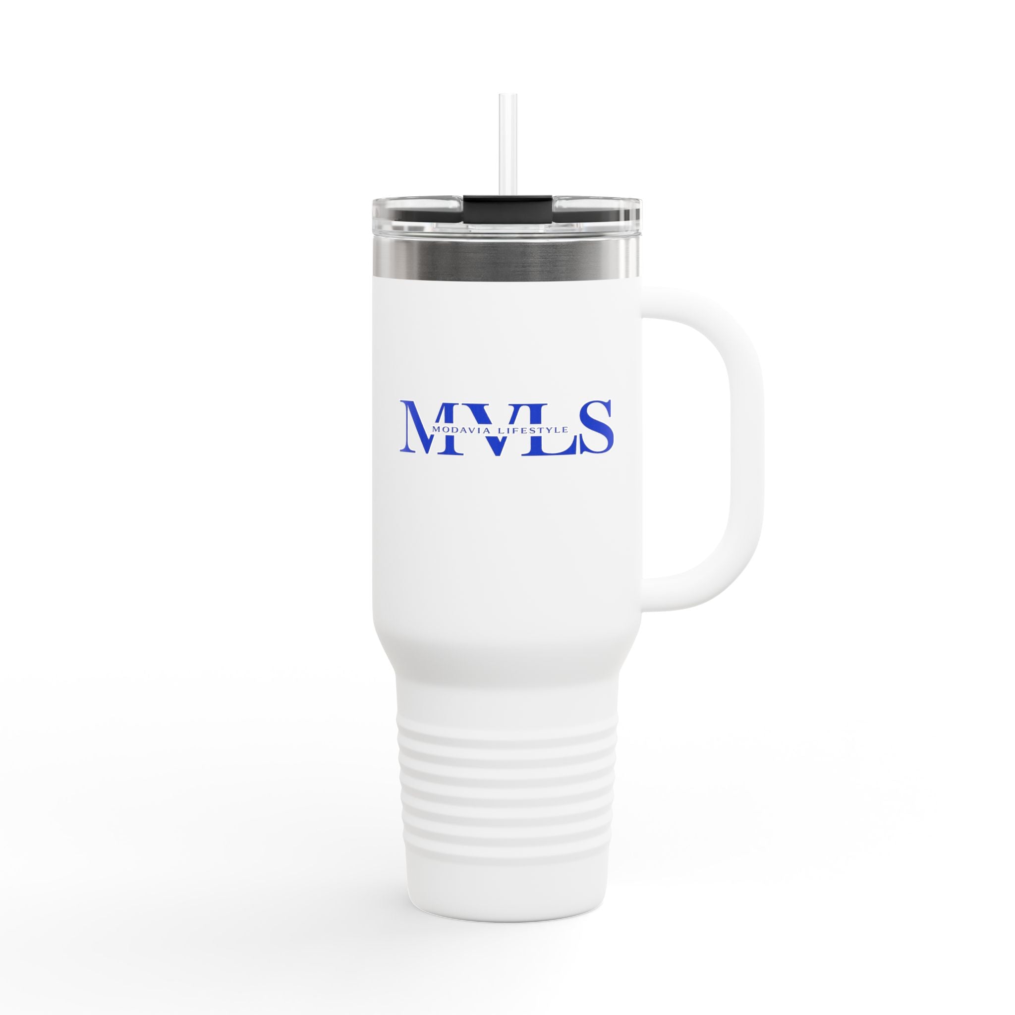 Blue and white Thermal Travel Vessel